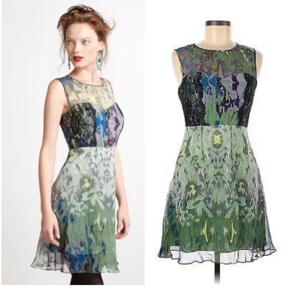 NWT Beautiful green printed silk dress size 0
Vessel by Timo from Anthropologie